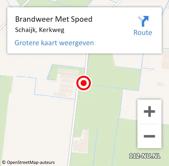 Locatie op kaart van de 112 melding: Brandweer Met Spoed Naar Schaijk, Kerkweg op 19 januari 2019 18:01