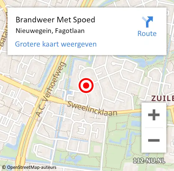 Locatie op kaart van de 112 melding: Brandweer Met Spoed Naar Nieuwegein, Fagotlaan op 19 januari 2019 18:26