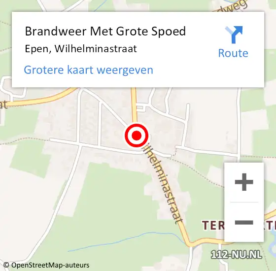 Locatie op kaart van de 112 melding: Brandweer Met Grote Spoed Naar Epen, Wilhelminastraat op 19 januari 2019 18:31