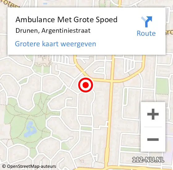 Locatie op kaart van de 112 melding: Ambulance Met Grote Spoed Naar Drunen, Argentiniestraat op 19 januari 2019 18:58