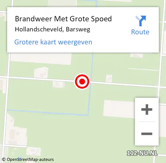 Locatie op kaart van de 112 melding: Brandweer Met Grote Spoed Naar Hollandscheveld, Barsweg op 19 januari 2019 20:06