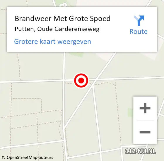 Locatie op kaart van de 112 melding: Brandweer Met Grote Spoed Naar Putten, Oude Garderenseweg op 19 januari 2019 22:17