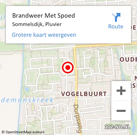 Locatie op kaart van de 112 melding: Brandweer Met Spoed Naar Sommelsdijk, Pluvier op 19 januari 2019 22:29