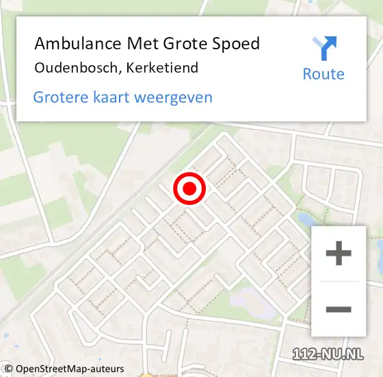 Locatie op kaart van de 112 melding: Ambulance Met Grote Spoed Naar Oudenbosch, Kerketiend op 19 januari 2019 22:33