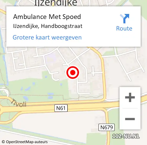 Locatie op kaart van de 112 melding: Ambulance Met Spoed Naar IJzendijke, Handboogstraat op 20 januari 2019 06:25