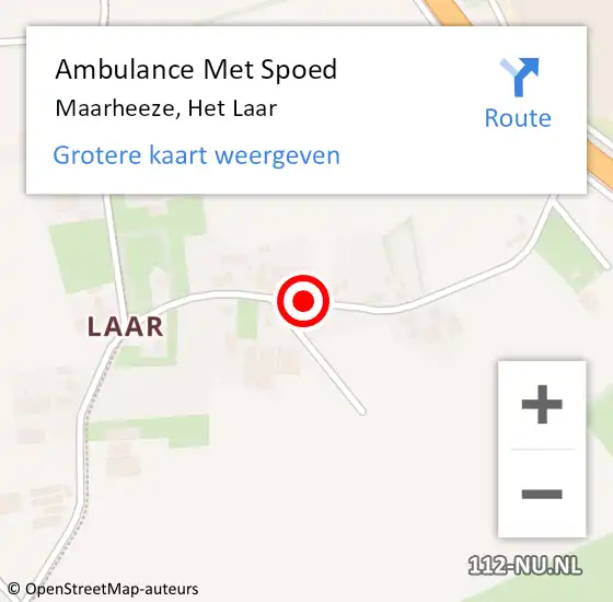 Locatie op kaart van de 112 melding: Ambulance Met Spoed Naar Maarheeze, Het Laar op 20 januari 2019 07:02