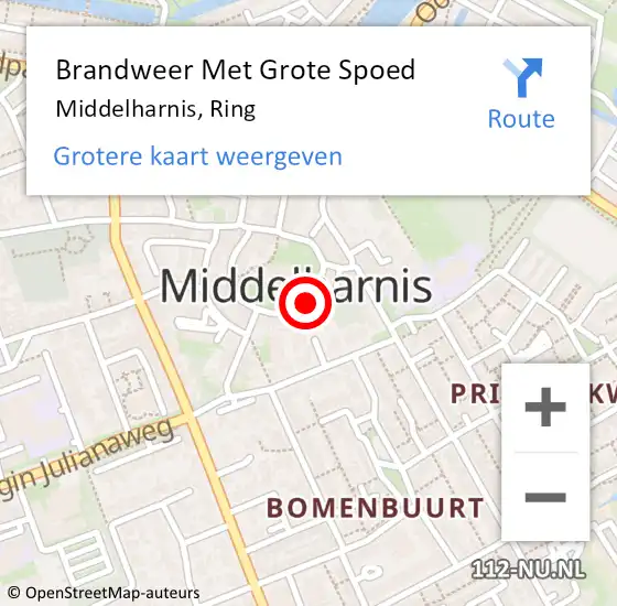 Locatie op kaart van de 112 melding: Brandweer Met Grote Spoed Naar Middelharnis, Ring op 20 januari 2019 09:05