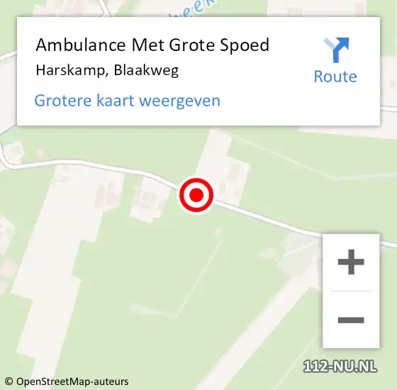 Locatie op kaart van de 112 melding: Ambulance Met Grote Spoed Naar Harskamp, Blaakweg op 20 januari 2019 10:04
