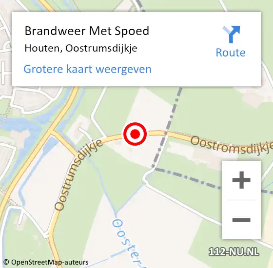 Locatie op kaart van de 112 melding: Brandweer Met Spoed Naar Houten, Oostrumsdijkje op 20 januari 2019 10:20