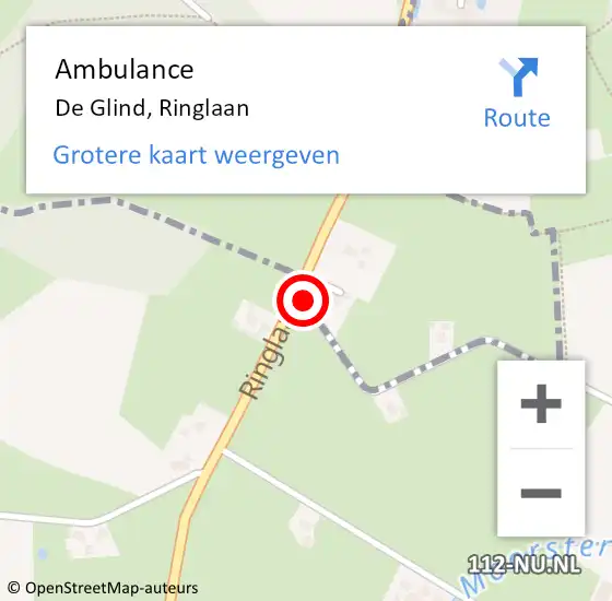 Locatie op kaart van de 112 melding: Ambulance De Glind, Ringlaan op 20 januari 2019 11:05