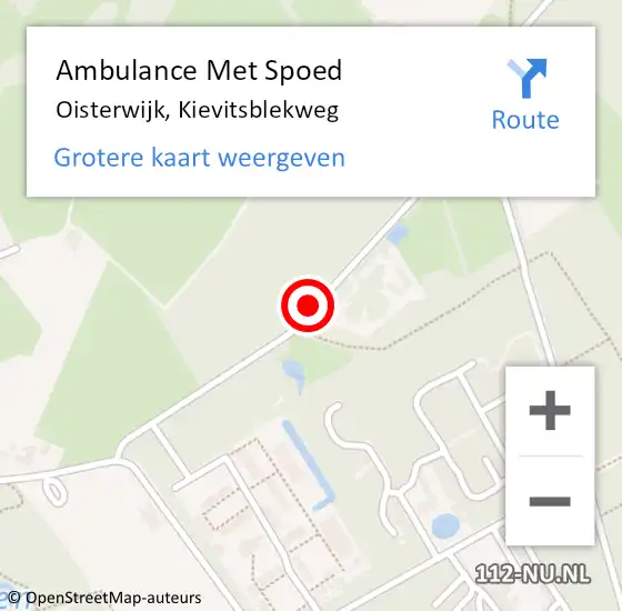 Locatie op kaart van de 112 melding: Ambulance Met Spoed Naar Oisterwijk, Kievitsblekweg op 20 januari 2019 14:32