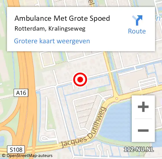 Locatie op kaart van de 112 melding: Ambulance Met Grote Spoed Naar Rotterdam, Kralingseweg op 20 januari 2019 14:37
