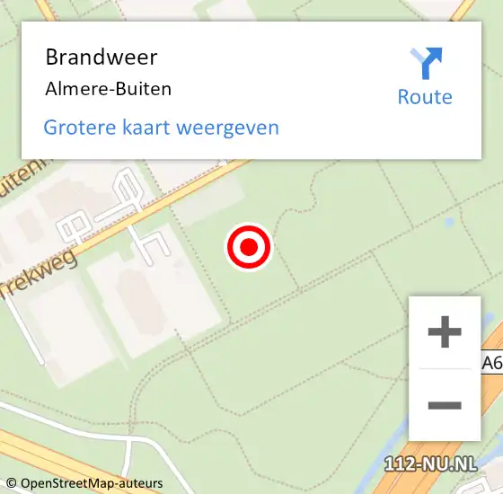 Locatie op kaart van de 112 melding: Brandweer Almere-Buiten op 20 januari 2019 16:48