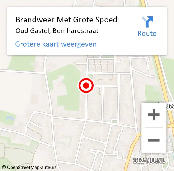 Locatie op kaart van de 112 melding: Brandweer Met Grote Spoed Naar Oud Gastel, Bernhardstraat op 20 januari 2019 19:11