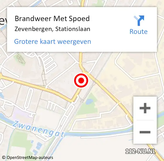 Locatie op kaart van de 112 melding: Brandweer Met Spoed Naar Zevenbergen, Stationslaan op 20 januari 2019 20:33