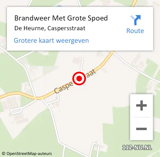 Locatie op kaart van de 112 melding: Brandweer Met Grote Spoed Naar De Heurne, Caspersstraat op 20 januari 2019 21:35
