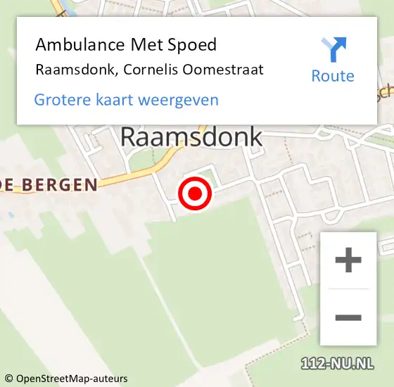 Locatie op kaart van de 112 melding: Ambulance Met Spoed Naar Raamsdonk, Cornelis Oomestraat op 20 januari 2019 21:48