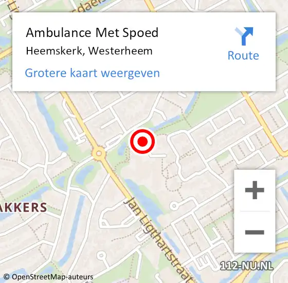 Locatie op kaart van de 112 melding: Ambulance Met Spoed Naar Heemskerk, Westerheem op 20 januari 2019 22:16