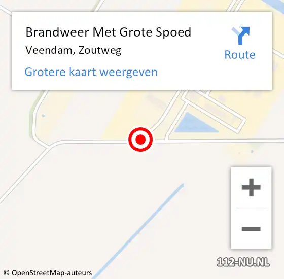 Locatie op kaart van de 112 melding: Brandweer Met Grote Spoed Naar Veendam, Zoutweg op 21 januari 2019 03:11