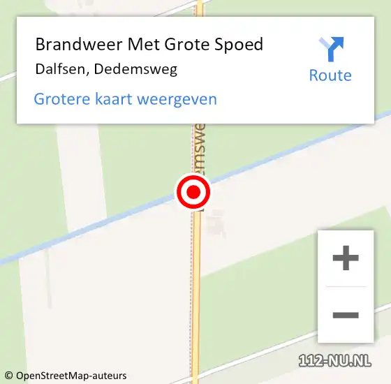 Locatie op kaart van de 112 melding: Brandweer Met Grote Spoed Naar Dalfsen, Dedemsweg op 21 januari 2019 07:55