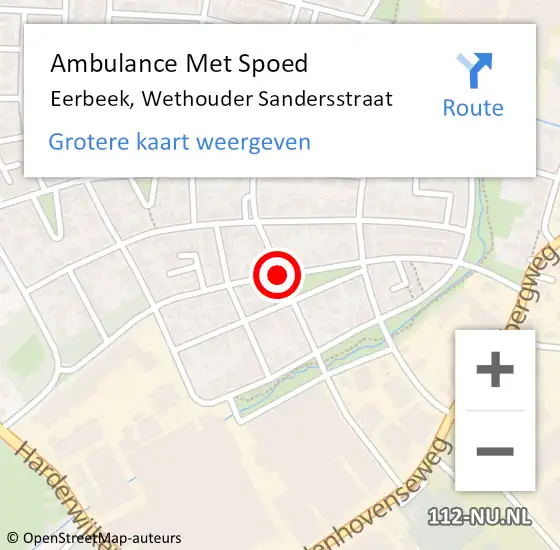 Locatie op kaart van de 112 melding: Ambulance Met Spoed Naar Eerbeek, Wethouder Sandersstraat op 21 januari 2019 08:04