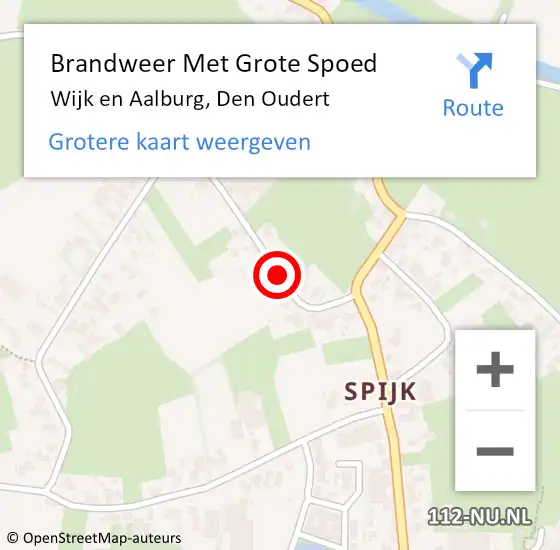 Locatie op kaart van de 112 melding: Brandweer Met Grote Spoed Naar Wijk en Aalburg, Den Oudert op 21 januari 2019 08:49