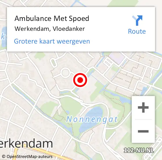 Locatie op kaart van de 112 melding: Ambulance Met Spoed Naar Werkendam, Vloedanker op 21 januari 2019 08:50