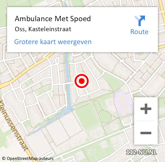 Locatie op kaart van de 112 melding: Ambulance Met Spoed Naar Oss, Kasteleinstraat op 21 januari 2019 08:51