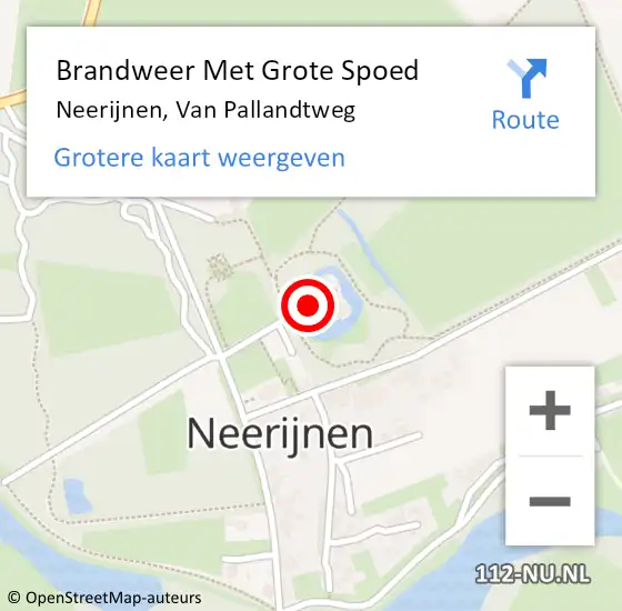 Locatie op kaart van de 112 melding: Brandweer Met Grote Spoed Naar Neerijnen, Van Pallandtweg op 21 januari 2019 10:04