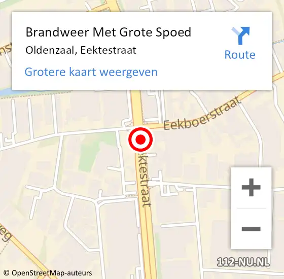 Locatie op kaart van de 112 melding: Brandweer Met Grote Spoed Naar Oldenzaal, Eektestraat op 21 januari 2019 10:50