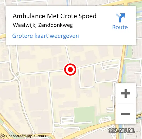 Locatie op kaart van de 112 melding: Ambulance Met Grote Spoed Naar Waalwijk, Zanddonkweg op 21 januari 2019 11:21