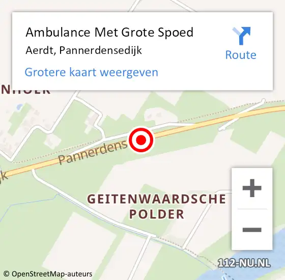 Locatie op kaart van de 112 melding: Ambulance Met Grote Spoed Naar Aerdt, Pannerdensedijk op 21 januari 2019 11:46