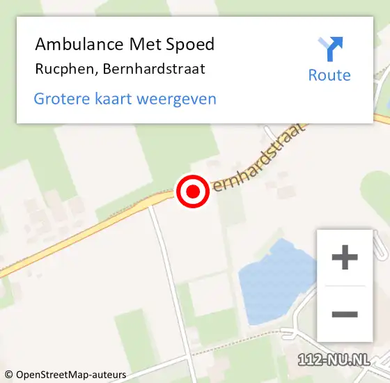 Locatie op kaart van de 112 melding: Ambulance Met Spoed Naar Rucphen, Bernhardstraat op 21 januari 2019 11:50