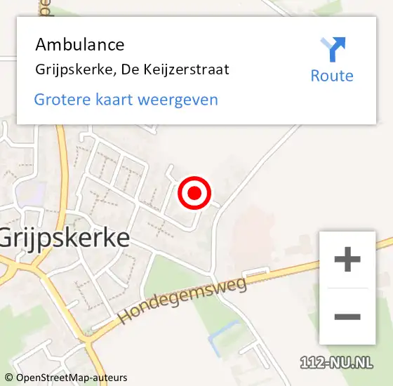 Locatie op kaart van de 112 melding: Ambulance Grijpskerke, De Keijzerstraat op 21 januari 2019 11:59