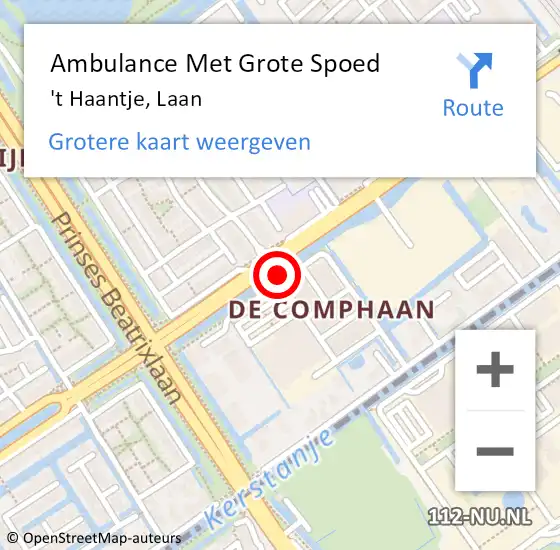 Locatie op kaart van de 112 melding: Ambulance Met Grote Spoed Naar 't Haantje, Laan op 21 januari 2019 12:08