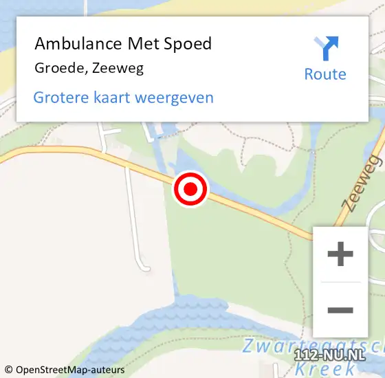 Locatie op kaart van de 112 melding: Ambulance Met Spoed Naar Groede, Zeeweg op 21 januari 2019 12:20