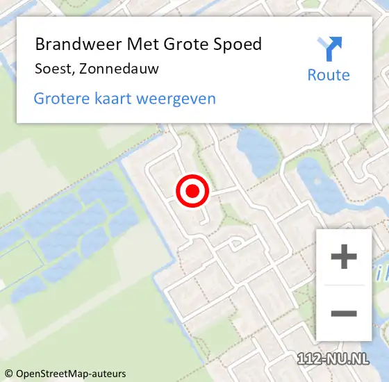 Locatie op kaart van de 112 melding: Brandweer Met Grote Spoed Naar Soest, Zonnedauw op 21 januari 2019 12:21