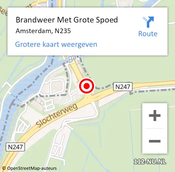 Locatie op kaart van de 112 melding: Brandweer Met Grote Spoed Naar Amsterdam, N235 op 21 januari 2019 12:37