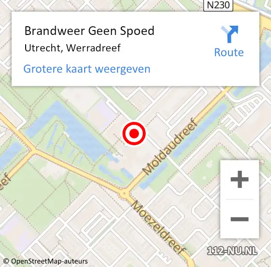 Locatie op kaart van de 112 melding: Brandweer Geen Spoed Naar Utrecht, Werradreef op 21 januari 2019 15:29
