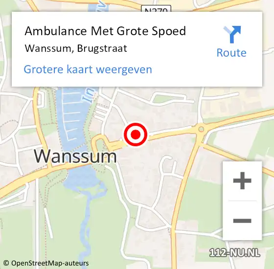 Locatie op kaart van de 112 melding: Ambulance Met Grote Spoed Naar Wanssum, Brugstraat op 21 januari 2019 16:20