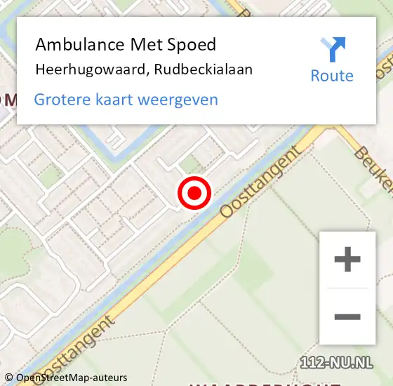 Locatie op kaart van de 112 melding: Ambulance Met Spoed Naar Heerhugowaard, Rudbeckialaan op 21 januari 2019 16:25