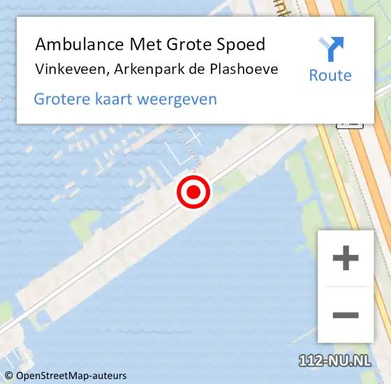 Locatie op kaart van de 112 melding: Ambulance Met Grote Spoed Naar Vinkeveen, Arkenpark de Plashoeve op 21 januari 2019 19:39