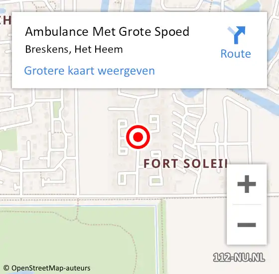 Locatie op kaart van de 112 melding: Ambulance Met Grote Spoed Naar Breskens, Het Heem op 21 januari 2019 19:49