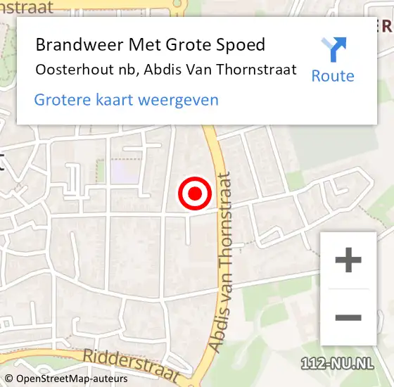 Locatie op kaart van de 112 melding: Brandweer Met Grote Spoed Naar Oosterhout nb, Abdis Van Thornstraat op 21 januari 2019 20:07