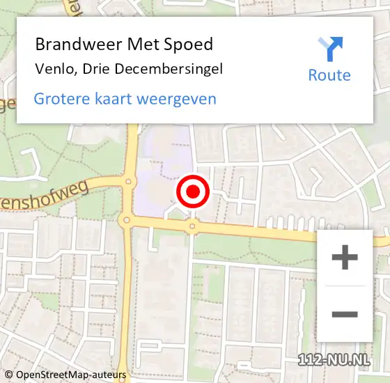 Locatie op kaart van de 112 melding: Brandweer Met Spoed Naar Venlo, Drie Decembersingel op 21 januari 2019 20:13