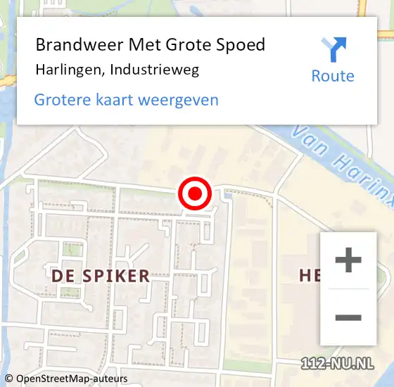 Locatie op kaart van de 112 melding: Brandweer Met Grote Spoed Naar Harlingen, Industrieweg op 21 januari 2019 23:51