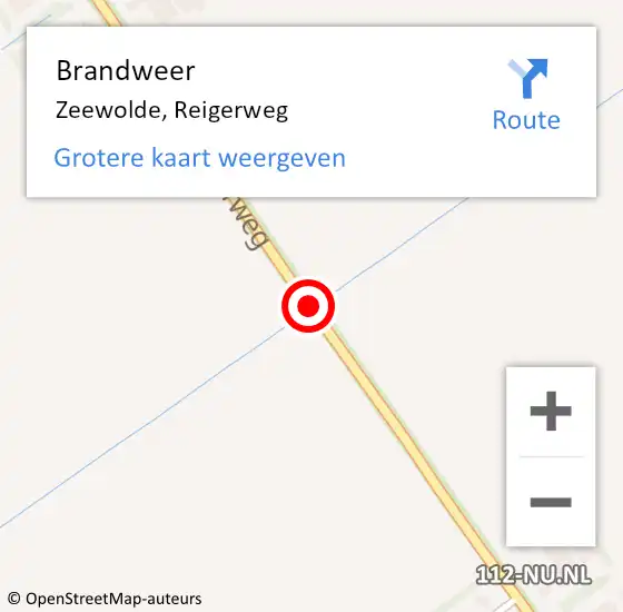 Locatie op kaart van de 112 melding: Brandweer Zeewolde, Reigerweg op 22 januari 2019 07:12