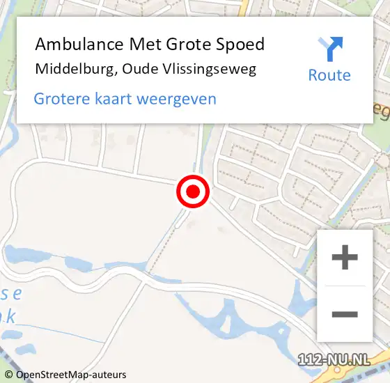 Locatie op kaart van de 112 melding: Ambulance Met Grote Spoed Naar Middelburg, Oude Vlissingseweg op 22 januari 2019 08:22