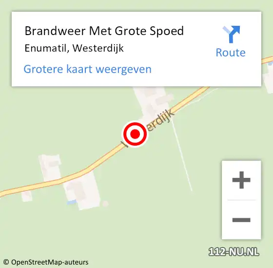 Locatie op kaart van de 112 melding: Brandweer Met Grote Spoed Naar Enumatil, Westerdijk op 22 januari 2019 08:31