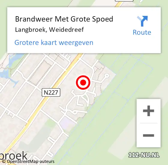 Locatie op kaart van de 112 melding: Brandweer Met Grote Spoed Naar Langbroek, Weidedreef op 22 januari 2019 08:33